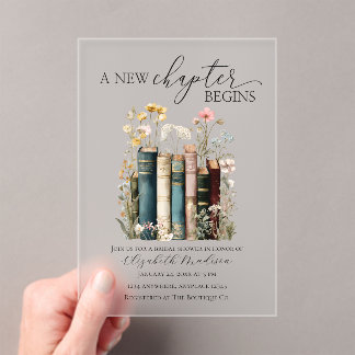 Invitación de boda de acrílico para despedida de s