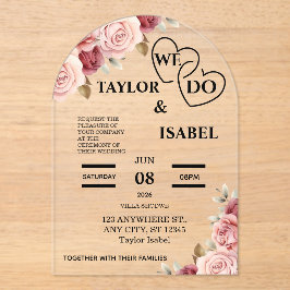 Invitación de boda de acrílico personalizable