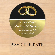 Invitación de boda de acrílico Save The Date