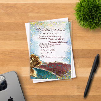 Invitación de boda de acrílico transparente