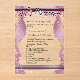 Invitación de boda de acrílico transparente