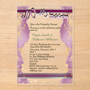 Invitación de boda de acrílico transparente
