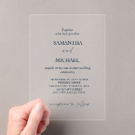 Invitación de boda de acrílico transparente