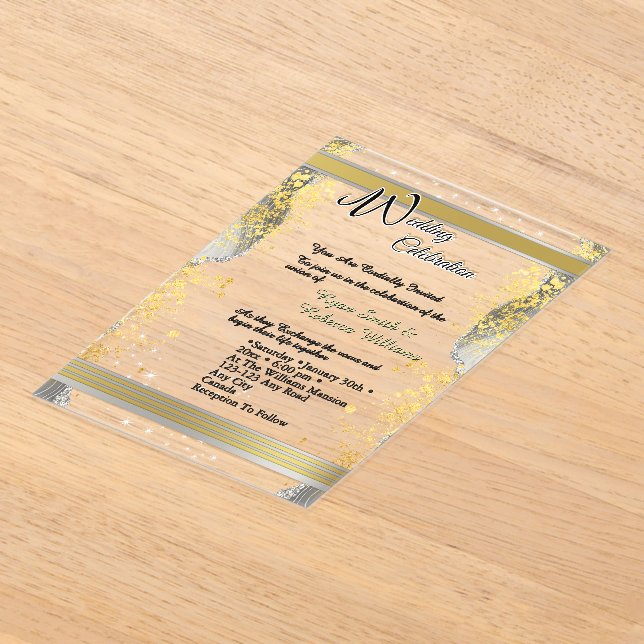 Invitación de boda de acrílico transparente (Distribución )