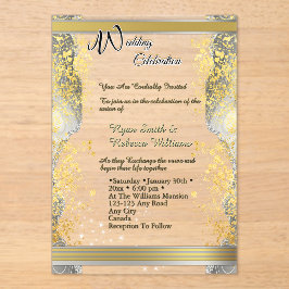 Invitación de boda de acrílico transparente