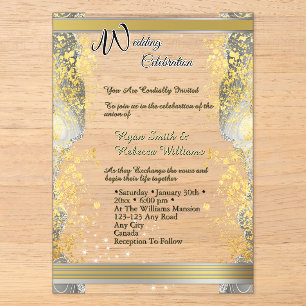 Invitación de boda de acrílico transparente
