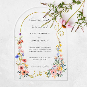 Invitación de boda de acrílico transparente con ar
