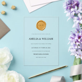 Invitación de boda de acrílico transparente con di