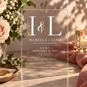 Invitación de Boda de Acrílico Transparente con In