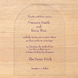 Invitación de boda de acrílico transparente con pl