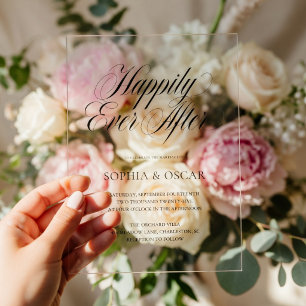Invitación de Boda de Acrílico Transparente de Luj
