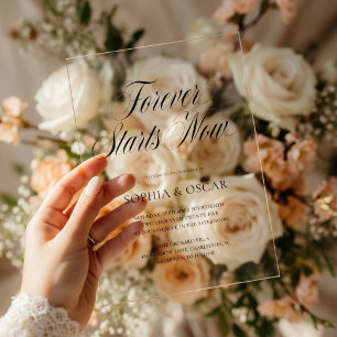 Invitación de Boda de Acrílico Transparente de Luj