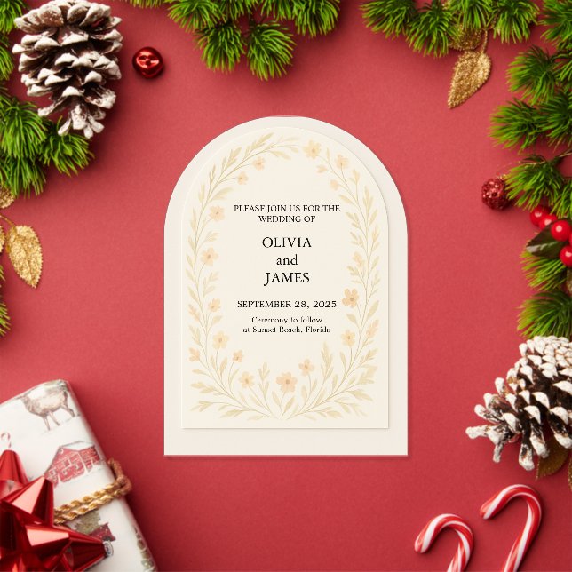 Invitación de boda de acrílico transparente elegan (Insitu (Vacaciones))