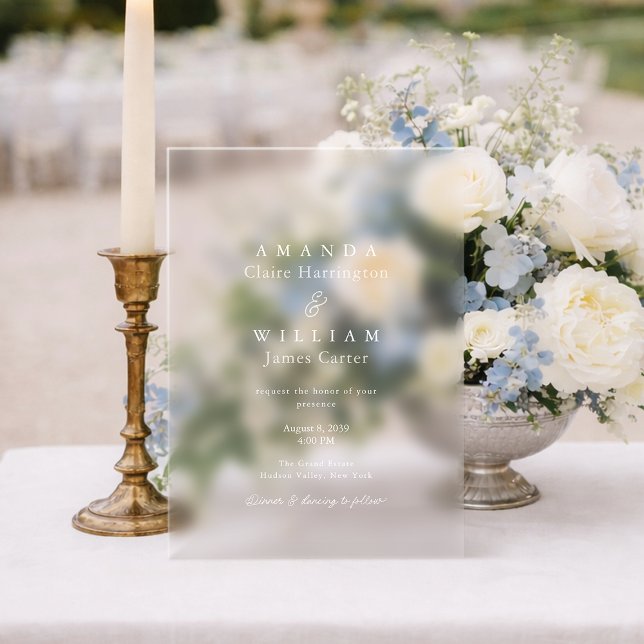 Invitación de boda de acrílico transparente | Lujo (Subido por el creador)