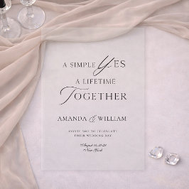 Invitación de boda de acrílico transparente | Mini
