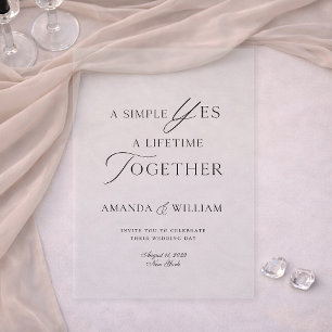 Invitación de boda de acrílico transparente Mini