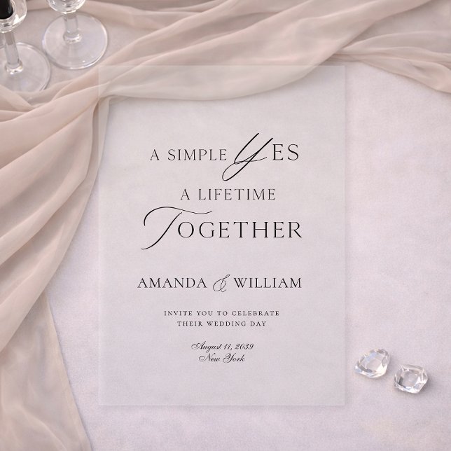 Invitación de boda de acrílico transparente | Mini (Subido por el creador)