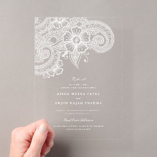 Invitación de boda de acrílico transparente Mod Me