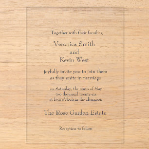 Invitación de Boda de Acrílico Transparente Templa