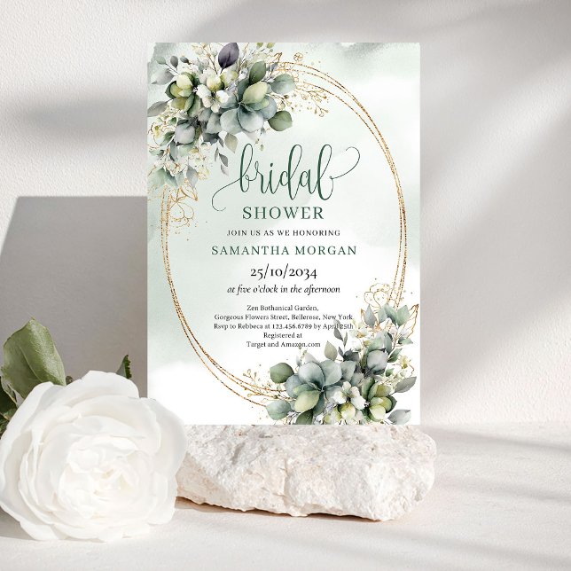 Invitación de boda de acuarela botánica (Watercolor Botanical Bridal Shower Invitation)