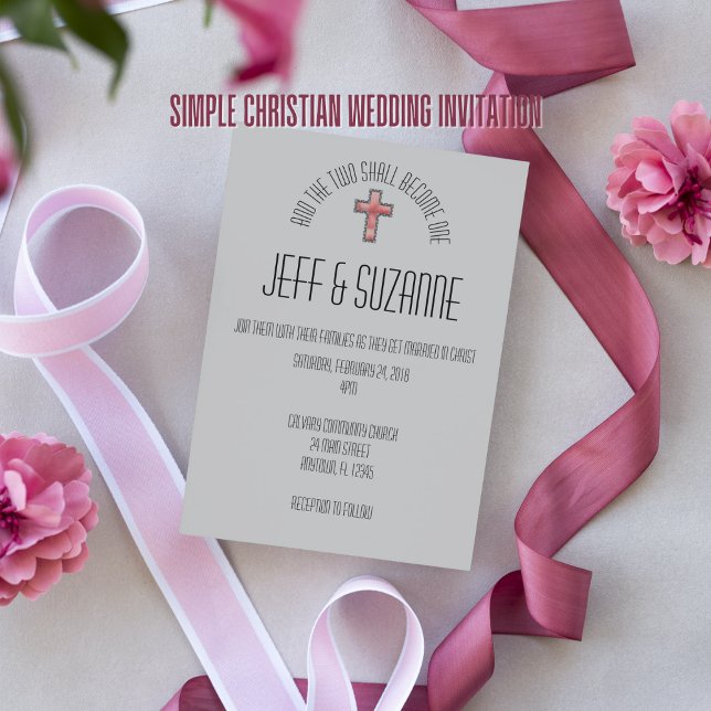 Invitación de boda de acuarela cristiana moderna (Subido por el creador)