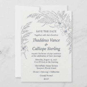 Invitación de boda de acuarela de abedul y pino de