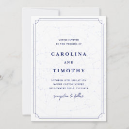 Invitación de boda de acuarela de cielo nocturno c