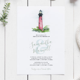 Invitación de Boda de Acuarela de Faro Costero