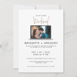 Invitación de boda de acuarela de foto en línea vi