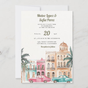 Invitación de boda de acuarela de La Habana Cuba