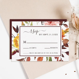 Invitación de boda de acuarela de otoño jardín Bor