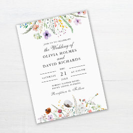 Invitación de boda de acuarela de prado de flores 