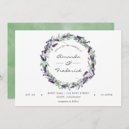Invitación de boda de acuarela lavanda