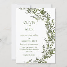 Invitación de boda de acuarela rústica con vegetac