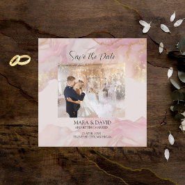 Invitación de boda de acuarela Seraphina rosa y do