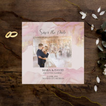 Invitación de boda de acuarela Seraphina rosa y do
