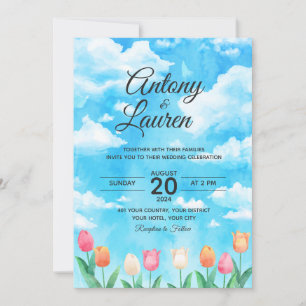 invitación de boda de acuarela simple