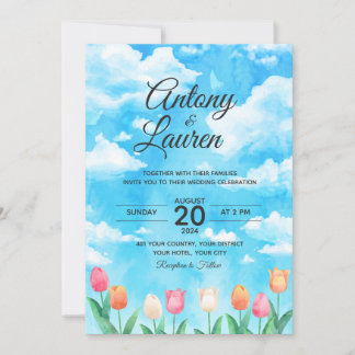 invitación de boda de acuarela simple