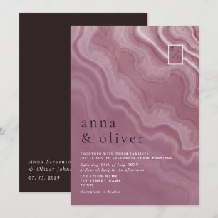 Invitación de Boda de Ágata Rosa Abstracta
