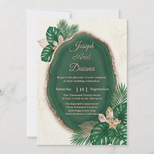Invitación de boda de Ágata Verde Esmeralda