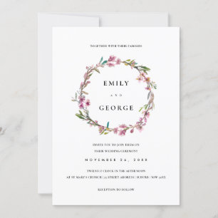 INVITACIÓN DE BODA DE AGUA DE PINK CHERRY BLOSSOM