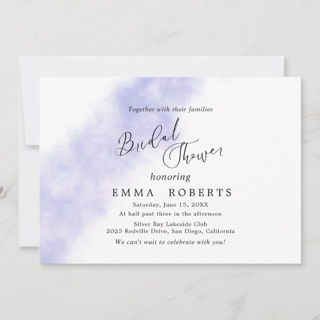 Invitación de boda de aguada de acuarela | Fiestad (Anverso)