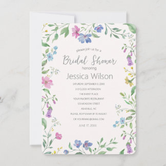 Invitación de boda de aguarela floral