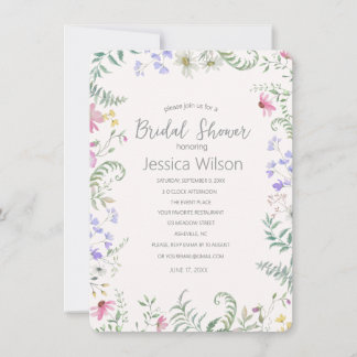 Invitación de boda de aguarela floral