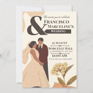 Invitación de boda de álbum de recortes simple bei