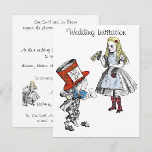 Invitación de Boda de Alice in Wonderland Escocesa