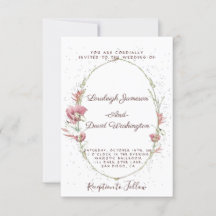 Invitación de boda de amapolas rosadas