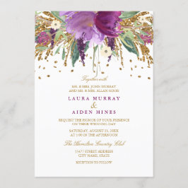 Invitación de boda de Amethyst Brillante con Purpu