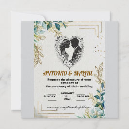 invitación de boda de amor clásico