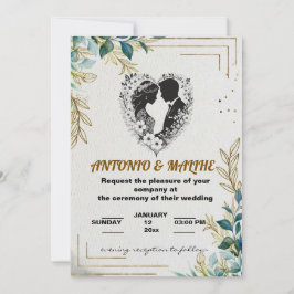 invitación de boda de amor clásico